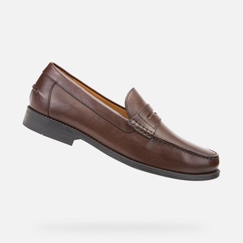 Loafers Geox New Damon Homme Marron Foncé | EBKPJZ182