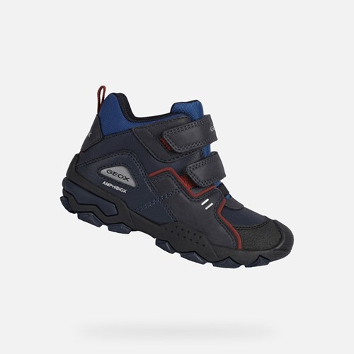 Mid-calf Boots Geox Buller Abx Garcon Bleu Marine Rouge Foncé | HMSJAL512