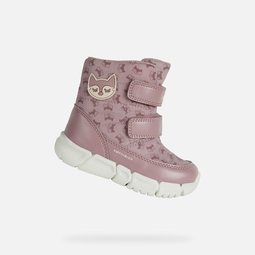 Mid-calf Boots Geox Flexyper Abx Bebe Rose Foncé | QVGCFO859