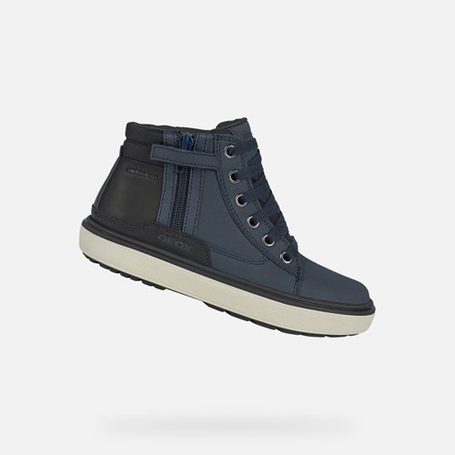 Mid-calf Boots Geox Mattias Abx Garcon Bleu Marine Noir | QNKPOJ563