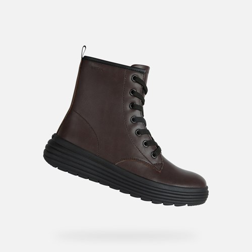 Mid-calf Boots Geox Phaolae Fille Bordeaux Foncé | WUSYNH960