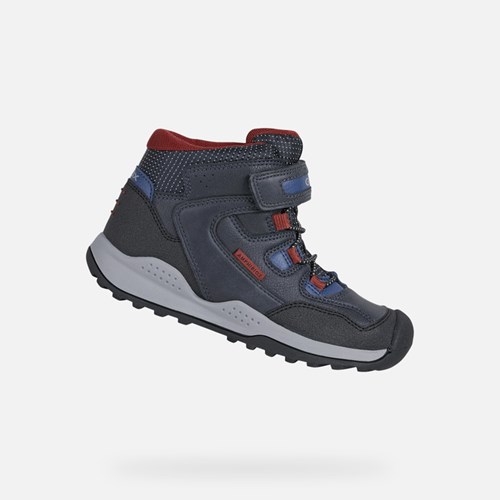 Mid-calf Boots Geox Teram Abx Garcon Bleu Marine Rouge Foncé | ZEIHUO062