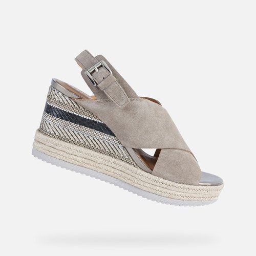 Sandales Geox Ponza Femme Taupe | HZJBAM590