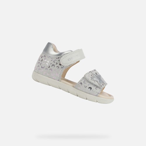 Sandales Geox Sandal Alul Bebe Blanche Argent | GNUOKH256