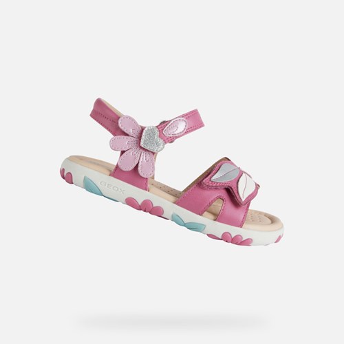 Sandales Geox Sandal Haiti Fille Fushia Rose | JFPOGW672
