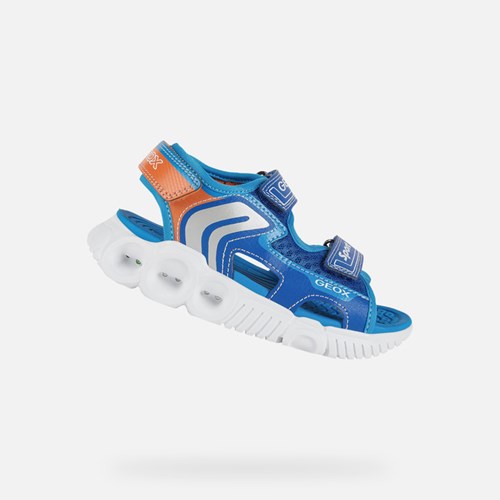 Sandales Geox Sandal Wroom Garcon Bleu Royal Orange | NJIVFP074
