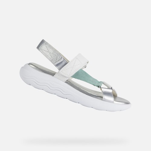 Sandales Geox Spherica Ec5w Femme Blanche Menthe | HRDWIU265