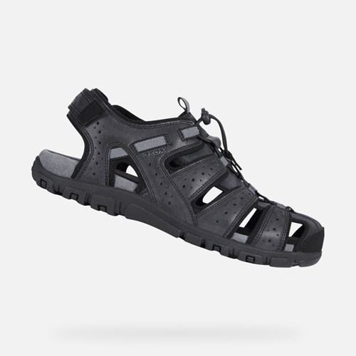 Sandales Geox Strada Homme Noir | PMBJCQ984