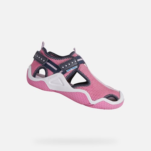Sandales Geox Wader Fille Fushia Bleu Marine | VDKIGW946
