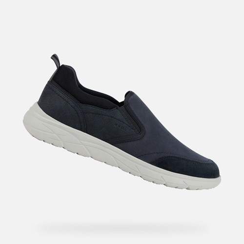 Slip On Geox Portello Homme Bleu | IWVLFZ304