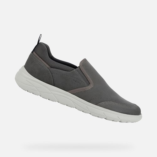 Slip On Geox Portello Homme Grise | ZNKOQU058