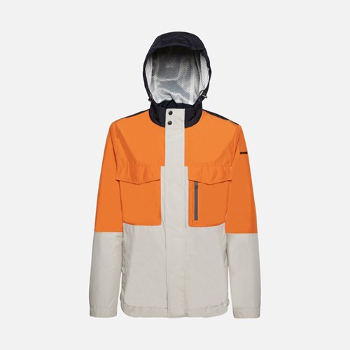 Vestes Geox Ponza Homme Bleu Orange Beige | WODCQX360